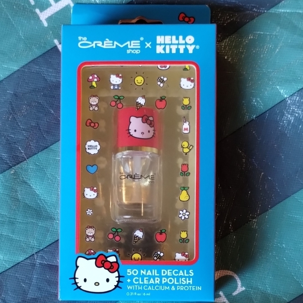 Hello Kitty Nail Decals with Red and Yellow Accents